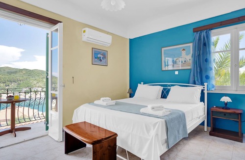 Vathy Apartment | Studio 'Veronis 5' with Sea View, Shared Pool & Wi-Fi