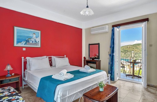 Vathy Apartment | Studio 'Veronis 8' with Sea View, Shared Pool & Wi-Fi