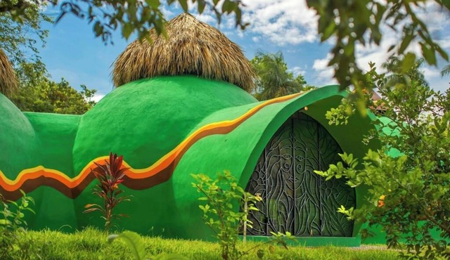 Artistic dome in tropical garden