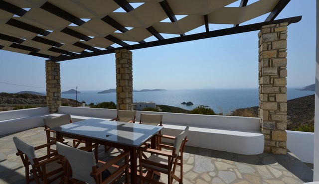 independent villa with splendid view and beach below