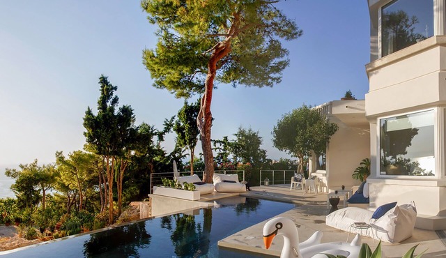 Luxurious hillside apartment overlooking the Sea and Chania with private pool.