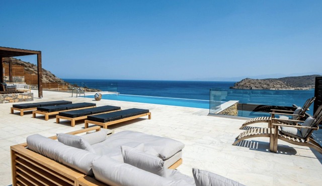 Seafront Villa Astraiax, Divine Sea Views, Private Infinity Pool, Furnished.