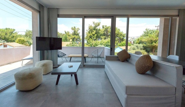 Thrilling Thasos Villa | Villa Morris | 4 Bedrooms | Private Outdoor Swimming Pool Surrounded by a Spacious Private Garden | Furnished Balcony and Terrace | Rachoni, Skala Rachoniou